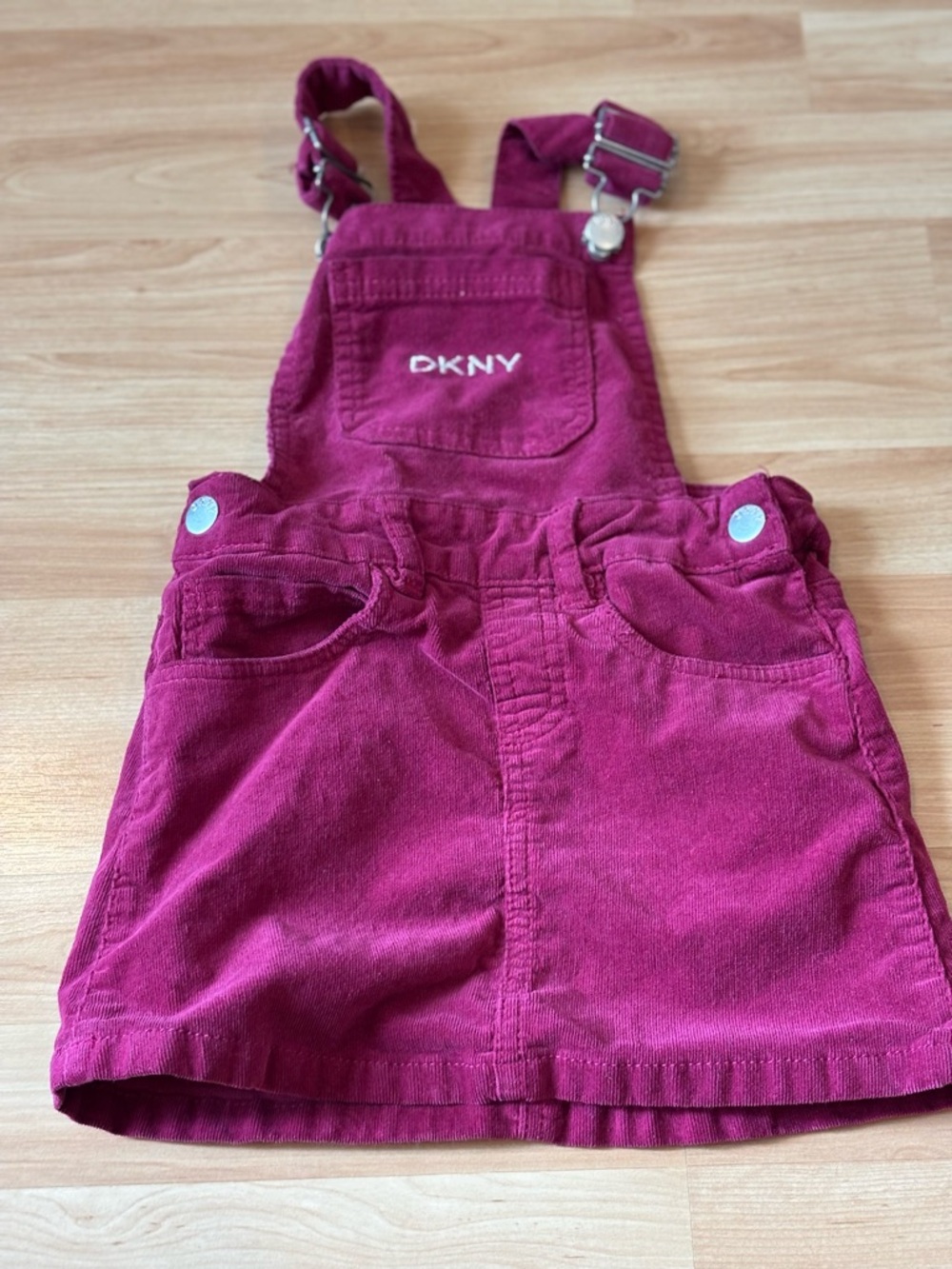 5/$25 DKNY Magenta Corduroy Overall Skirt for Kids